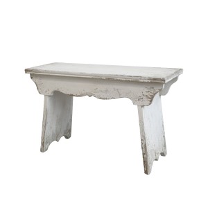Bílá antik dřěvěná stolička Old French - 80*38*48cm