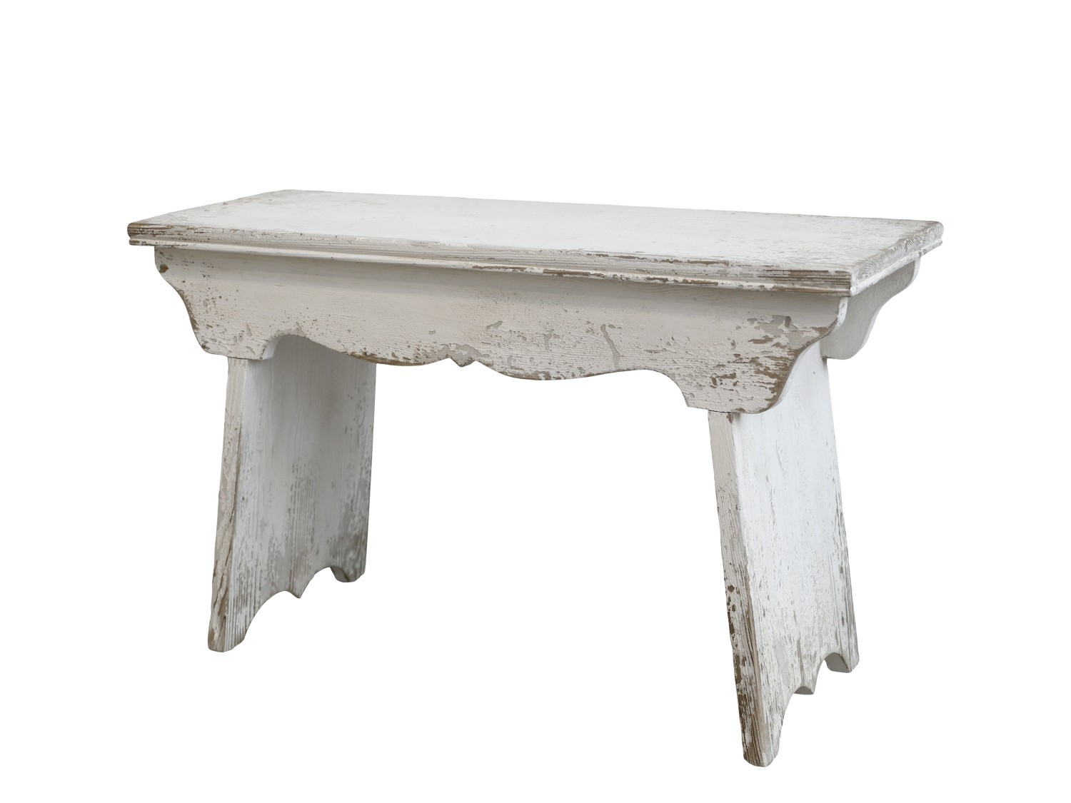 Bílá antik dřevěná stolička Old French - 80*38*48cm