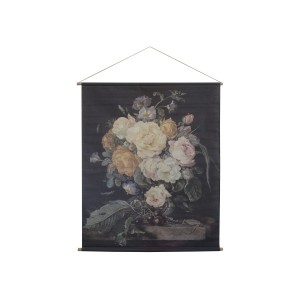 Nástěnná vintage mapa s květy Floral print - 124*145 cm
