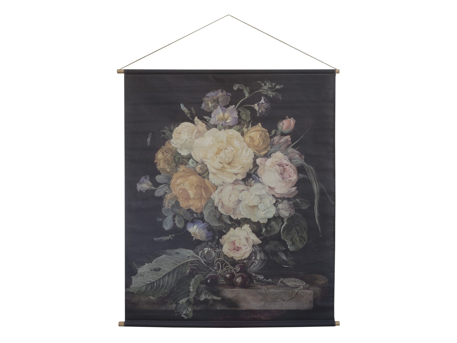 Nástěnná vintage mapa s květy Floral print II - 124*145 cm