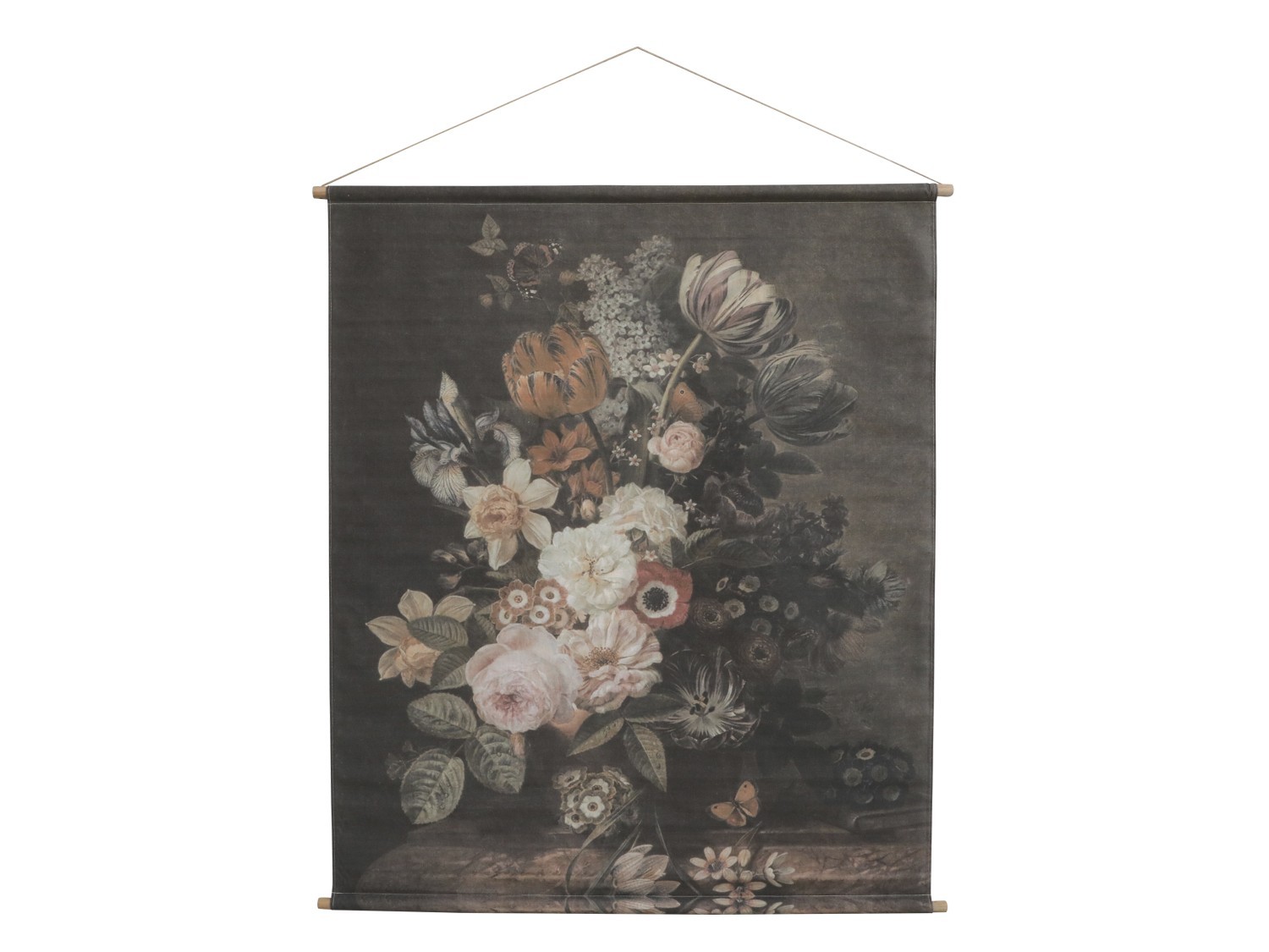 Nástěnná vintage mapa s květy Floral print VI - 124*145cm