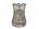 Stříbrná antik skleněná dekorační vázička Gria - Ø 9*14cm