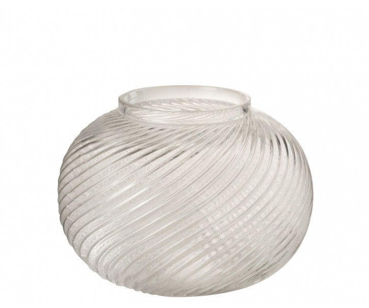 Skleněná průhledná váza Stripes L - Ø 20,5*15 cm