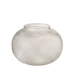 Skleněná průhledná váza Stripes L - Ø 20*15 cm