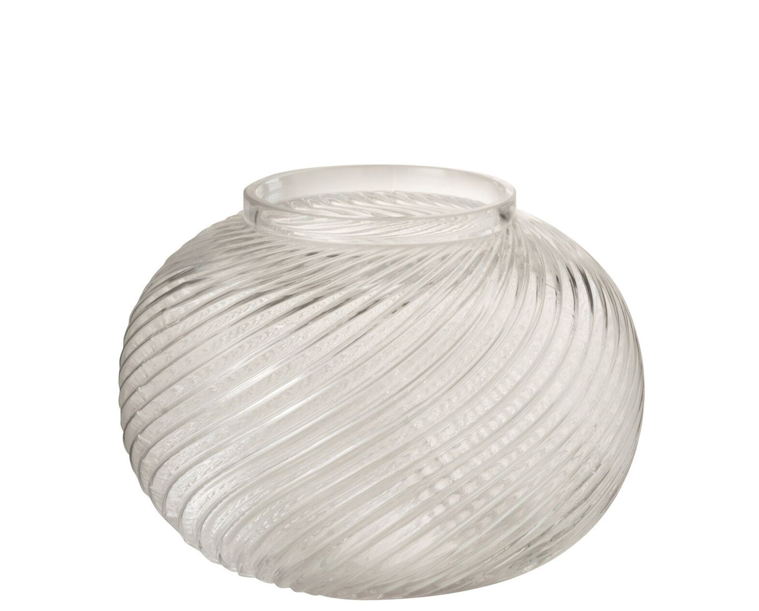 Skleněná průhledná váza Stripes L - Ø 20*15 cm J-Line by Jolipa