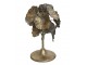 Bronzový antik kovový svícen zdobený květy Flower - Ø 18*24cm