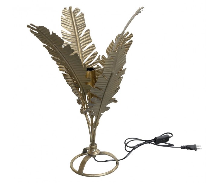 Bronzová antik stolní lampa s listy Leaves - 38*33*55 cm/ E27/ 40W