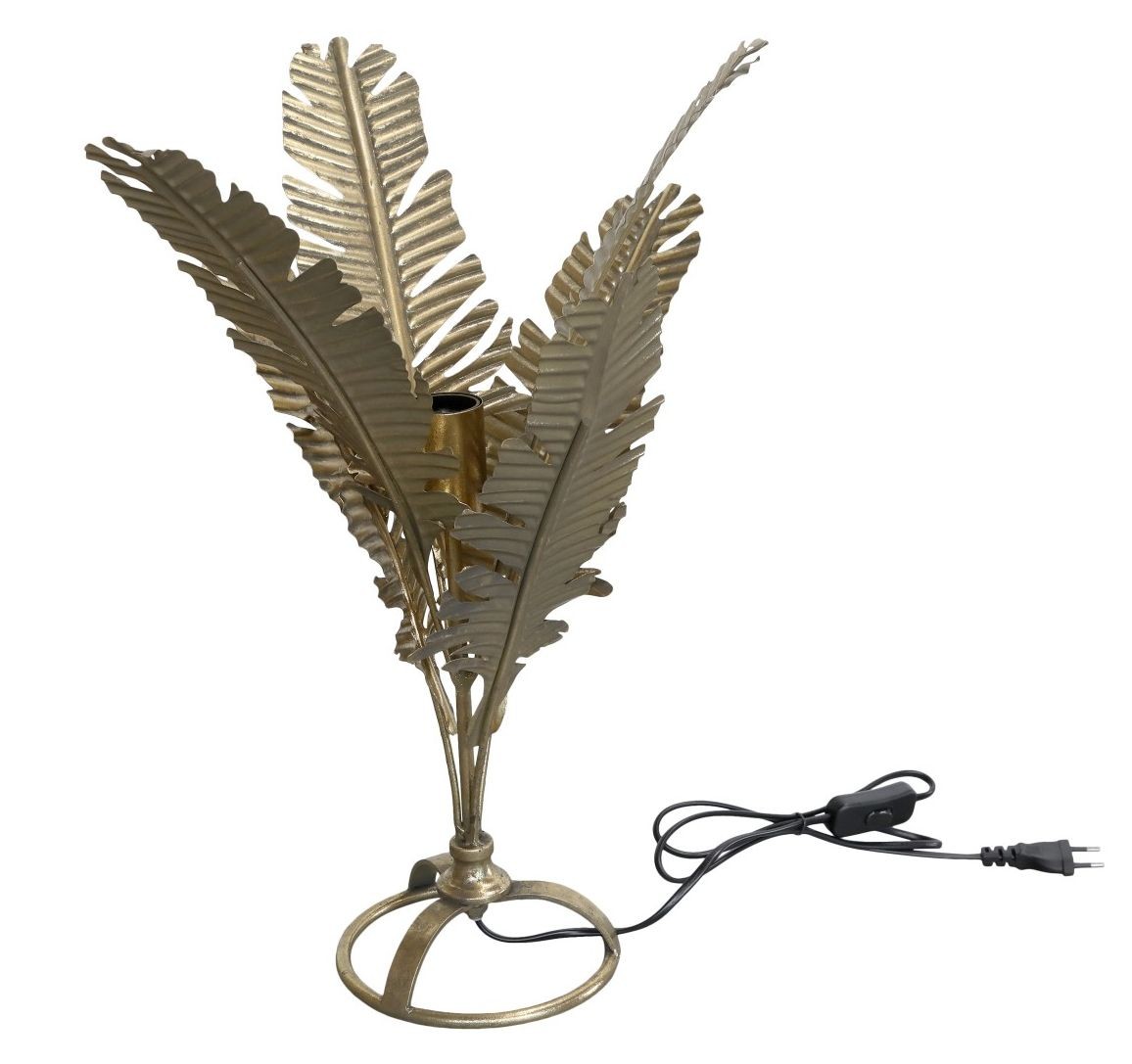Bronzová antik stolní lampa s listy Leaves - 38*33*55 cm/ E27/ 40W