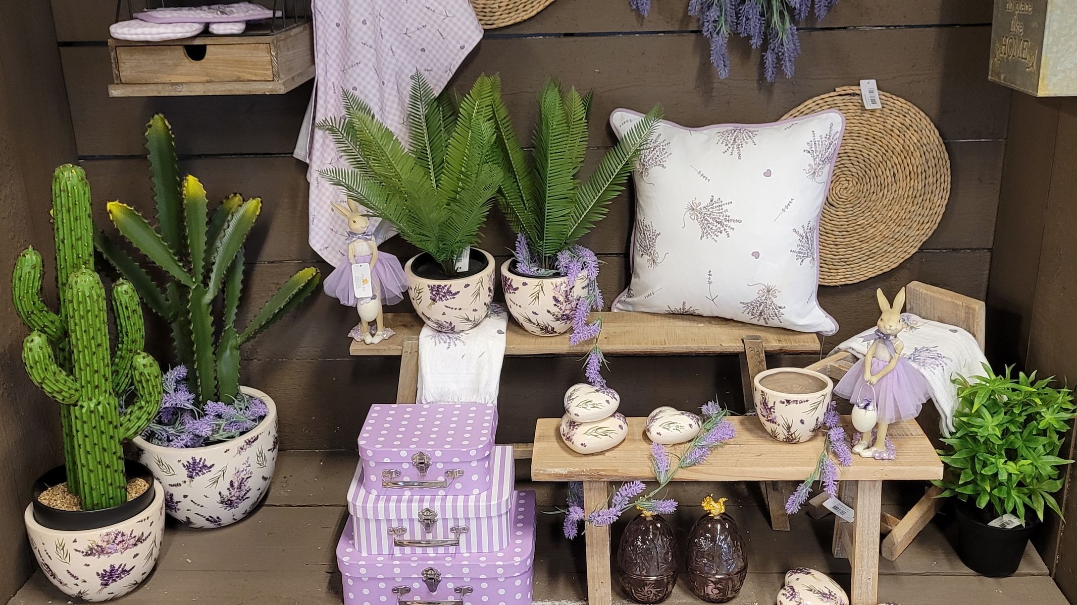 Fialová dekorační girlanda levandule - 7 * 2 * 100cm