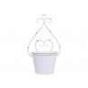 Bílý nástěnný obal na květináč Planter white - 20*17*34cm Barva: bílo-krémová antik s patinou a odřenímMateriál: kov