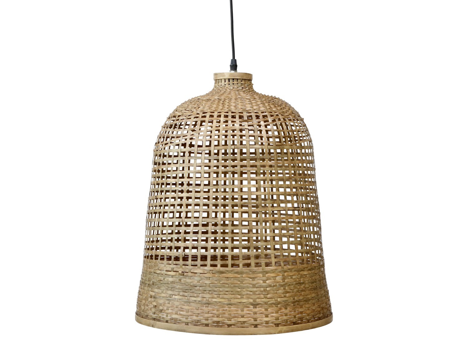 Přírodní antik závěsné světlo s bambusovým stínidlem Lamp Bamboo - Ø41*52cm/ E27/ 40W Chic Antique