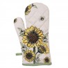 Béžová bavlněná chňapka - rukavice se slunečnicemi Unny Sunflowers - 18*30 cm Barva: Béžová, multiMateriál: 100% bavlna
