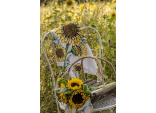 Béžová bavlněná utěrka se slunečnicemi Sunny Sunflowers - 50*70cm