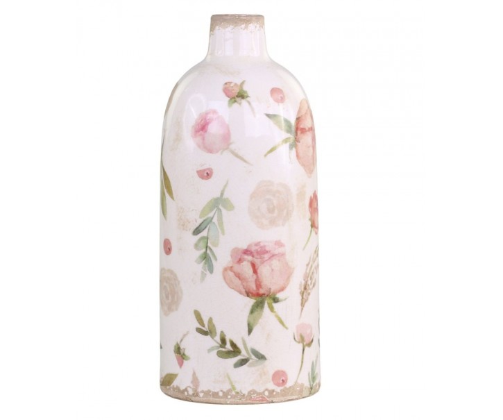 Keramická dekorační váza s květy Floral Étel - Ø 11*26cm