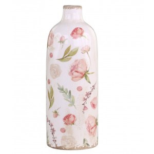 Keramická dekorační váza s květy Floral Étel - Ø 11*31cm