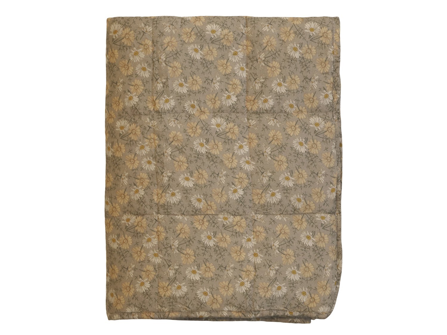 Latté bavlněný přehoz s květinovým motivem Quilt Flower - 130*180 cm