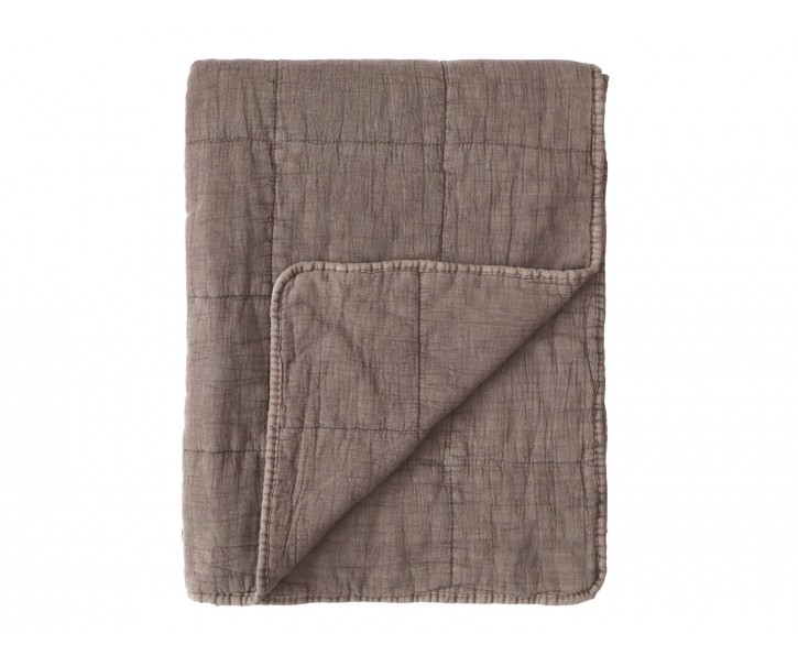 Mocca bavlněný přehoz s opraným vzhledem Vintage Quilt - 130*180 cm