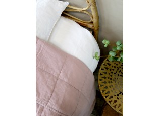 Růžový bavlněný přehoz s opraným vzhledem Vintage Quilt - 260*240cm