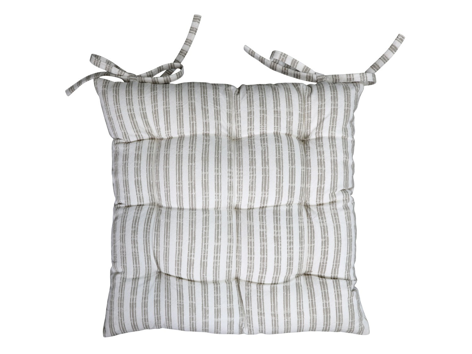 Taupe pruhovaný podsedák s výplní Nimes Seat - 40*40 cm