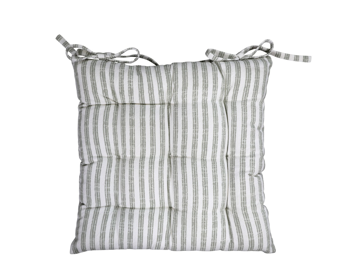 Zeleně pruhovaný podsedák s výplní Nimes Seat - 40*40 cm