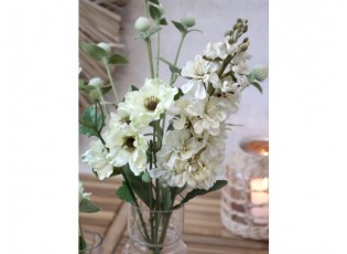 Dekorace umělá krémová květina Delphinium cream - 80 cm
