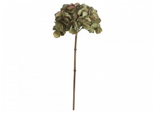Dekorace umělá zelená květina Hortenzie Hydragea dusty green - 46 cm