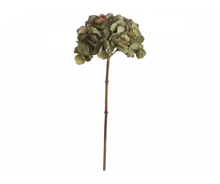 Dekorace umělá zelená květina Hortenzie Hydragea dusty green - 46 cm