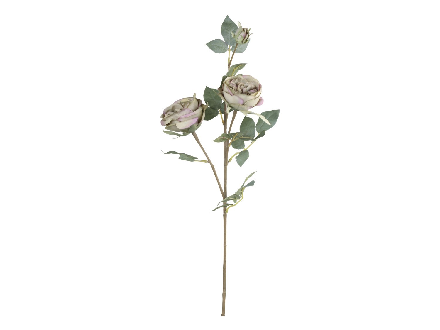 Dekorace umělá zelená květina Růže Rose dusty green - 75 cm Chic Antique