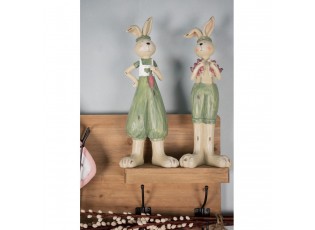 Dekorace králík v zelených kalhotech - 11*10*33 cm