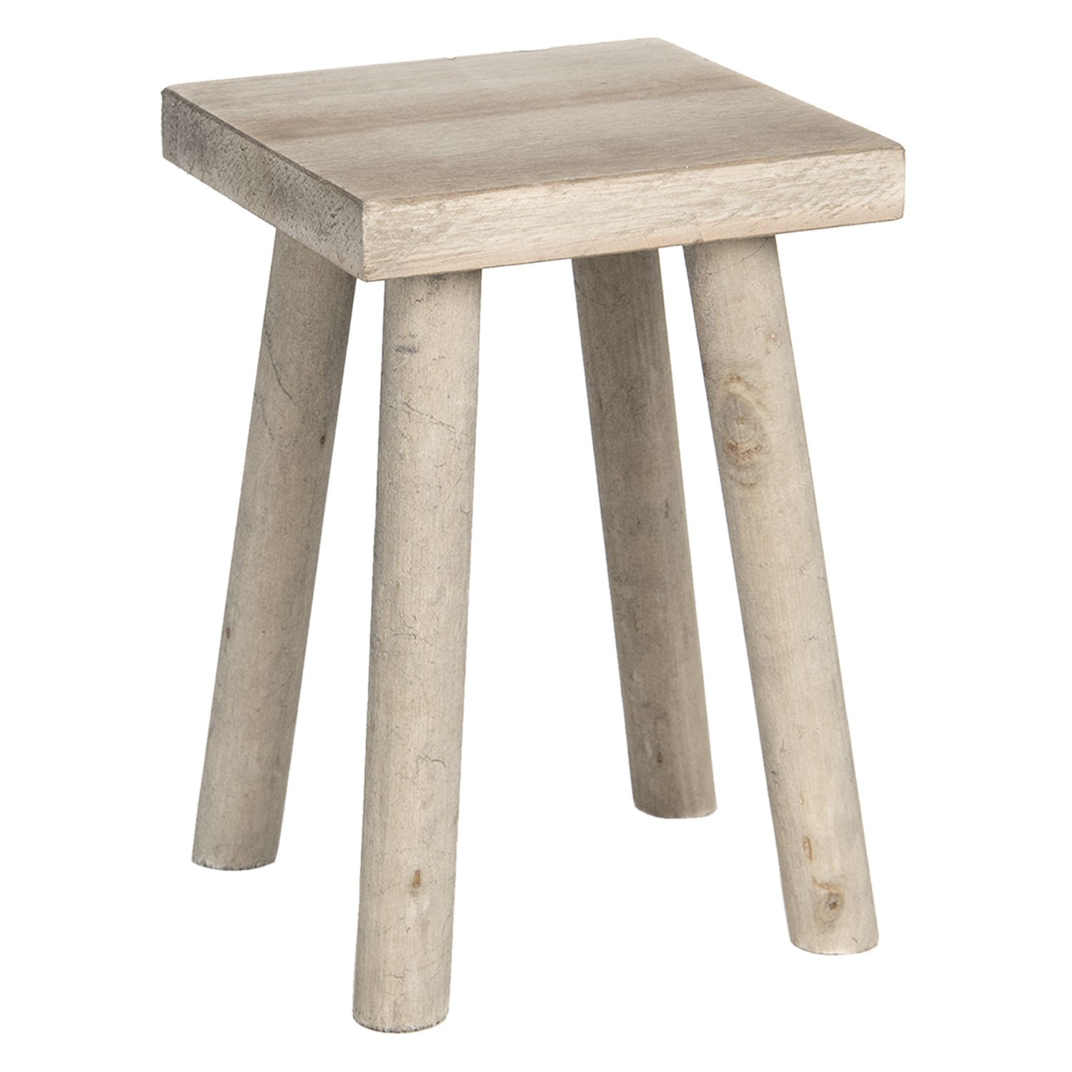 Dekorační stolička ze světlého dřeva více antik - 18*18*26 cm 6H1953 antik