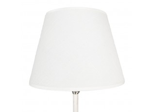Stříbrná stolní lampa s bílým stínidlem - Ø 18*44 cm E27/max 1*60W
