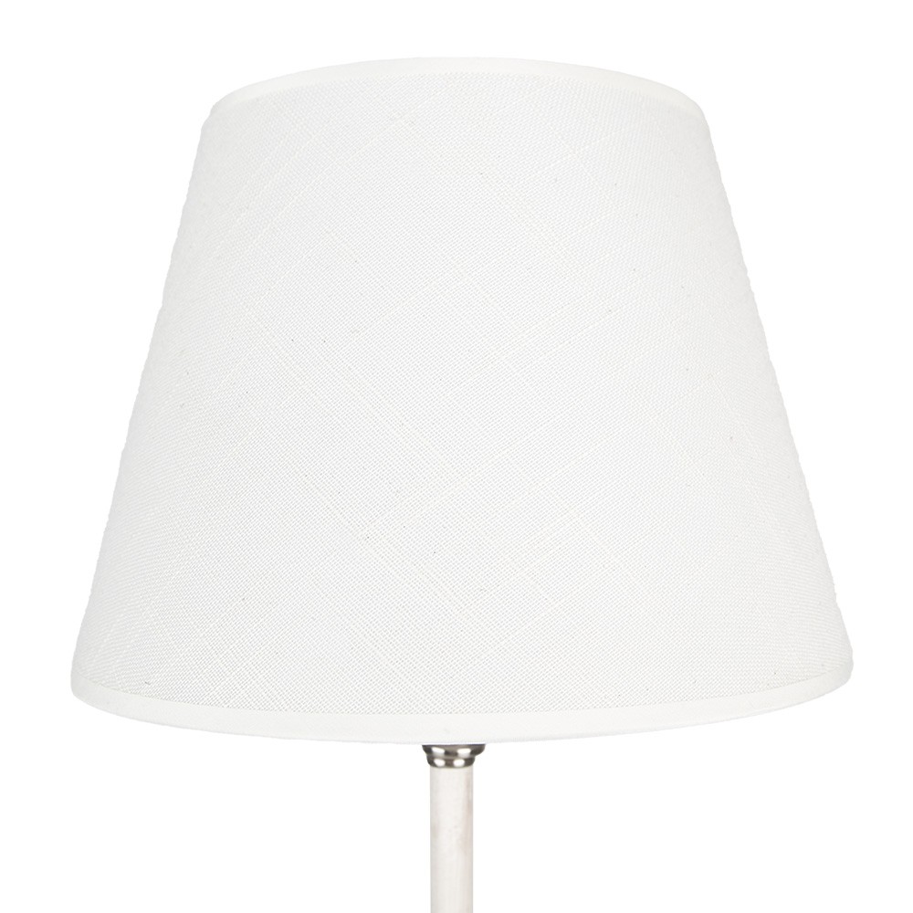Stříbrná stolní lampa s bílým stínidlem - Ø 18*44 cm E27/max 1*60W