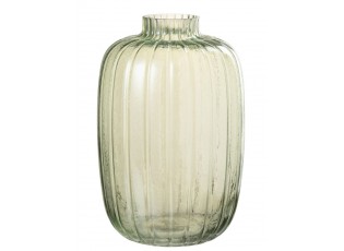 Zelená skleněná váza s úzkým hrdlem Junna L - Ø 20*30 cm