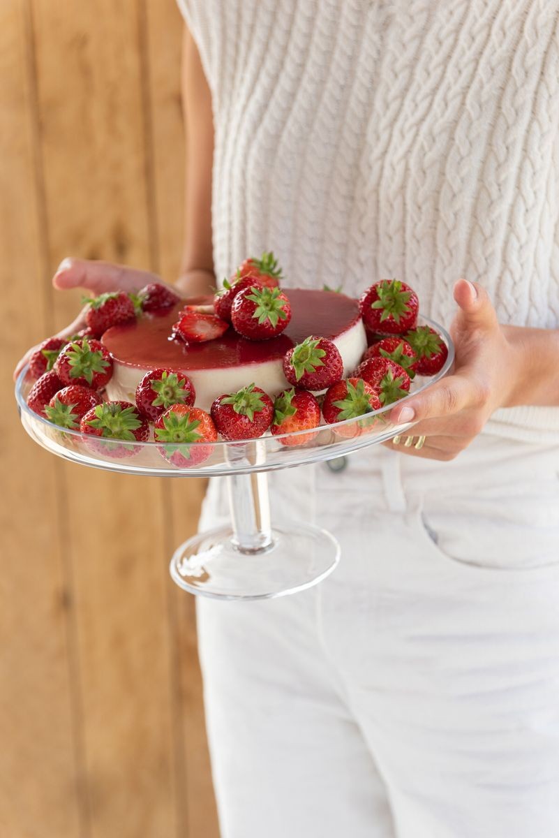 Transparentní skleněný podnos na dort Cake Tray - Ø 27*14cm