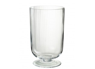 Transparentní skleněná váza na noze Hurricane Lines - Ø 22*39 cm