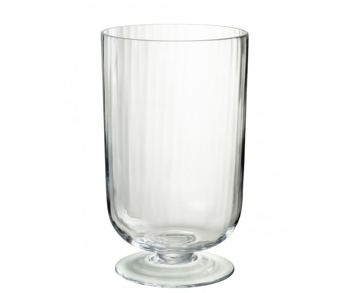 Transparentní skleněná váza na noze Hurricane Lines - Ø 22*39 cm