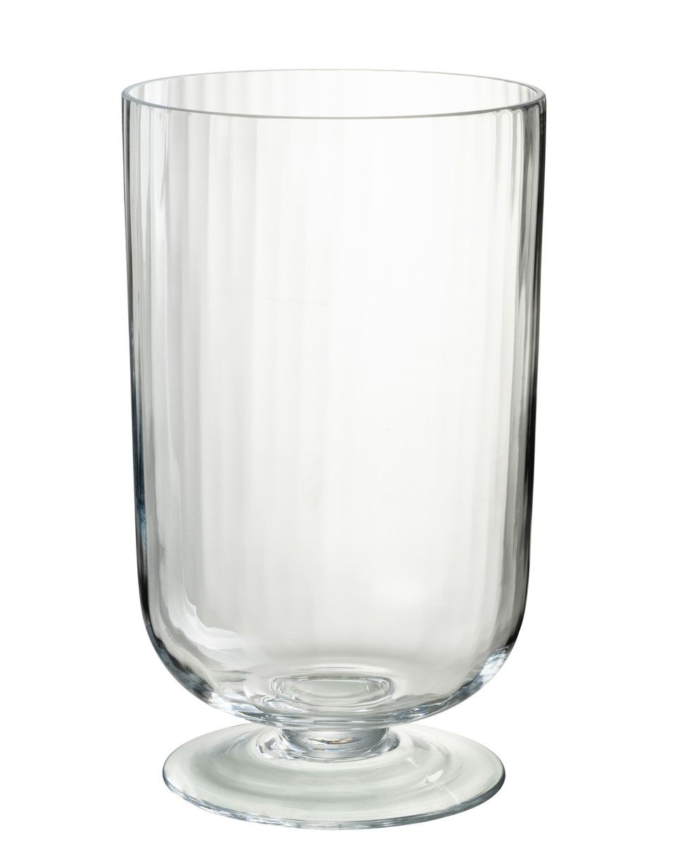 Transparentní skleněná váza na noze Hurricane Lines - Ø 22*39 cm J-Line by Jolipa