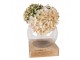 Kulatá dekorativní váza na dřevěném podnose - 20*20*20 cm