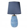 Modrá stolní lampa s keramickou základnou Etnie - Ø 20*35 cm E27/max 1*60W Barva: modrá, bíláMateriál: keramika, kov, skloHmotnost: 0,694 kg
