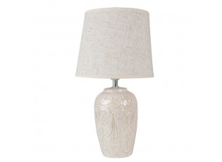 Béžová stolní lampa se zdobnou keramickou nohou Tioné - Ø 20*37 cm E27/max 1*60W