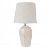 Béžová stolní lampa se zdobnou keramickou nohou Tioné - Ø 20*37 cm E27/max 1*60W Barva: Béžová antikMateriál: keramika, kov, textilHmotnost: 0,822 kg