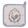 Béžová bavlněná chňapka - podložka s kohoutem Devine French Roster - 20*20 cm Barva: béžová, modrá, šedáMateriál: 100% bavlna
