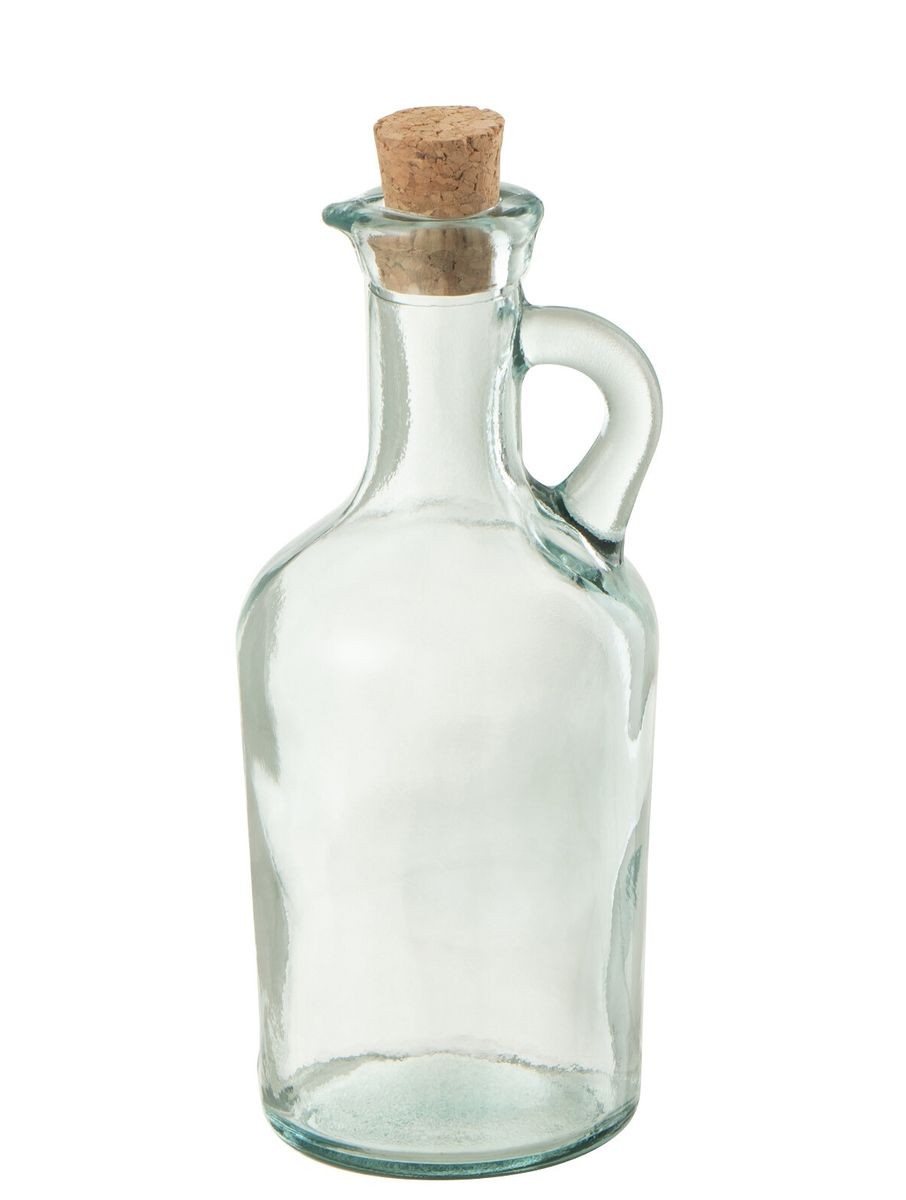 Malá skleněná karafa z recyklovaného skla se špuntem Weny - 7*7*17 cm/ 250ml