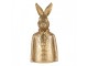Zlatá dekorativní soška zajíce v obleku - 8*6*18 cm