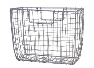 Zinkový antik drátěný košík Fil de fer Basket L - 29*13*22cm