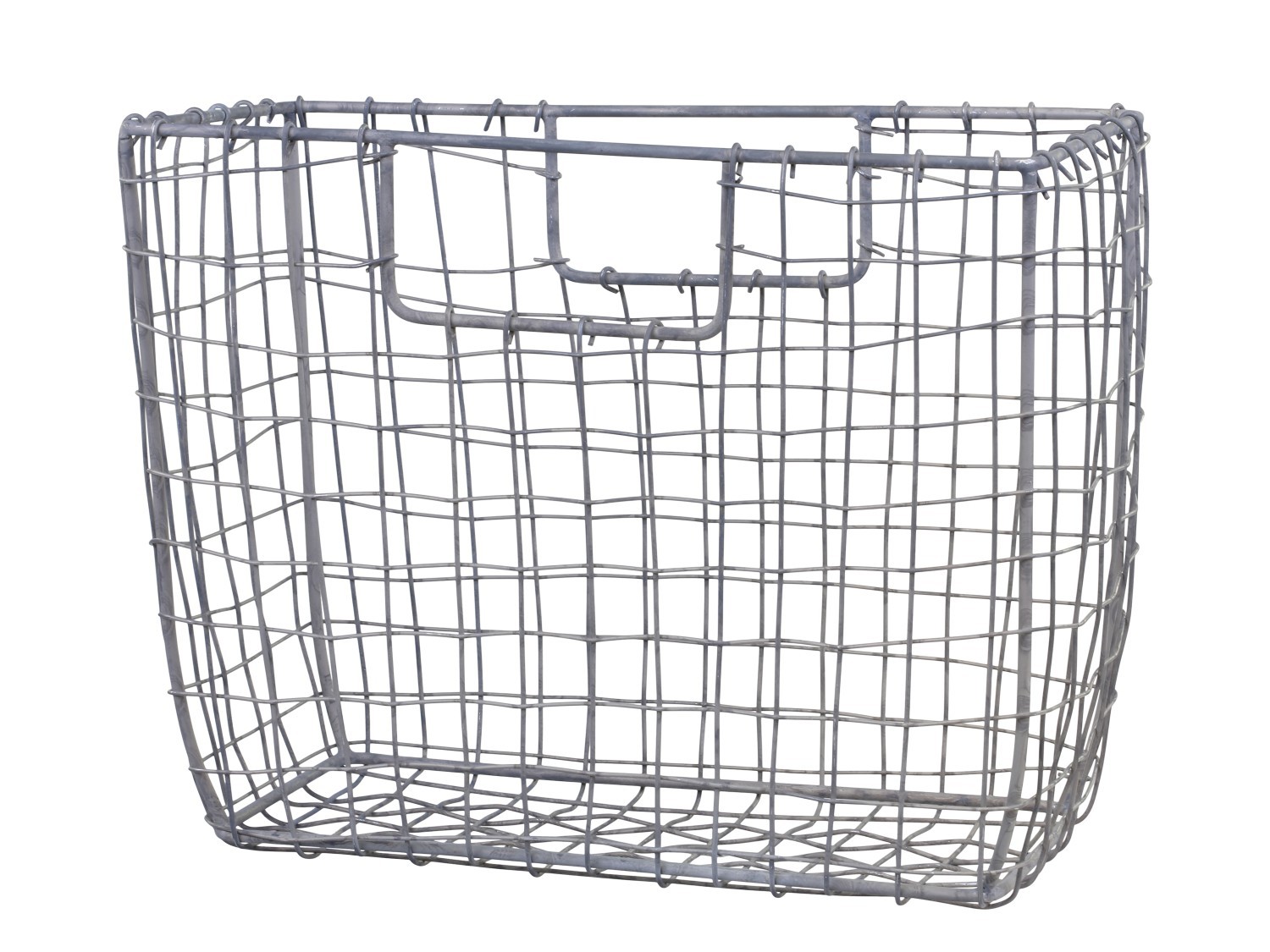 Zinkový antik drátěný košík Fil de fer Basket L - 29*13*22cm 15024500