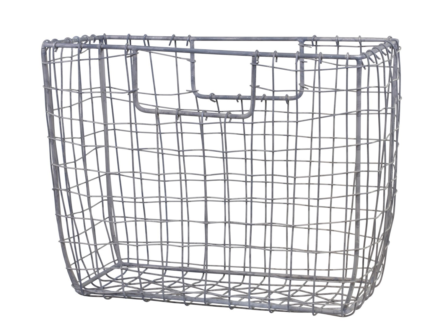 Zinkový antik drátěný košík Fil de fer Basket L - 29*13*22cm
