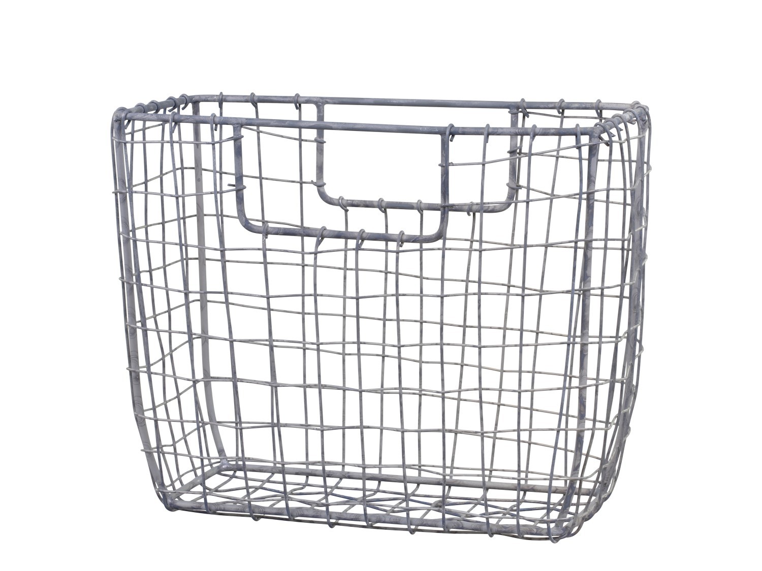 Zinkový antik drátěný košík Fil de fer Basket M - 26*10*20cm 15024400