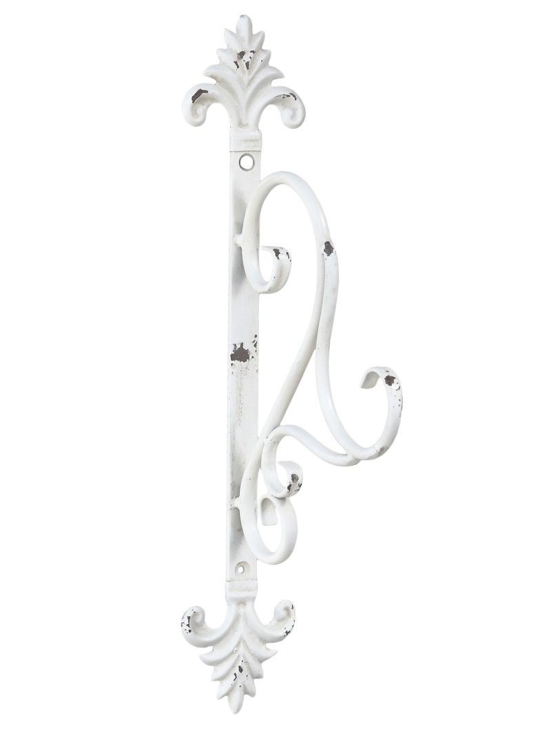 Krémový antik závěsný kovový hák na lucernu Mounted - 8*17*41cm