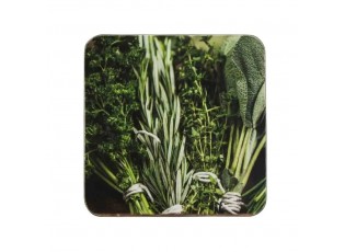 6ks pevné korkové podtácky bylinky Herbs - 10*10*0,4cm